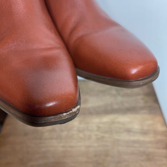 Lucky Brand Idola Boots Women’s 7 Sumac Marbled Napa Leather Square Toe - Picture 5 of 8